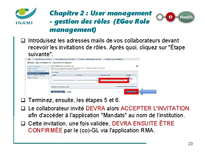 Chapitre 2 : User management - gestion des rôles (EGov Role management) q Introduisez