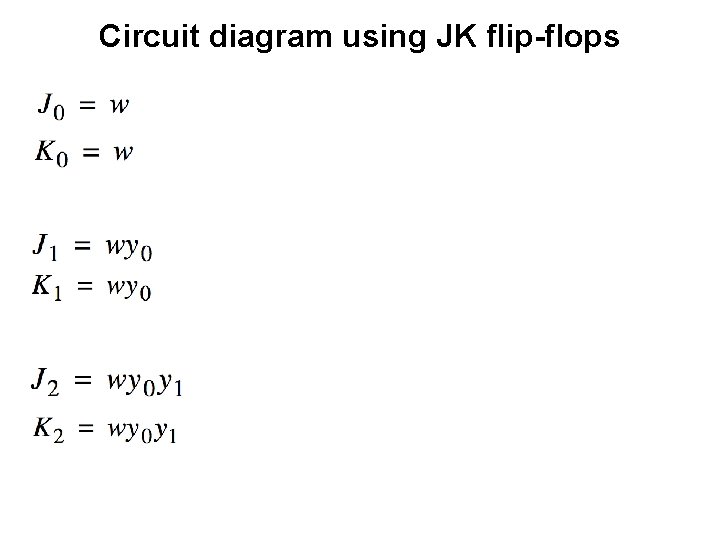 Circuit diagram using JK flip-flops Circuit diagram using JK flip-flops