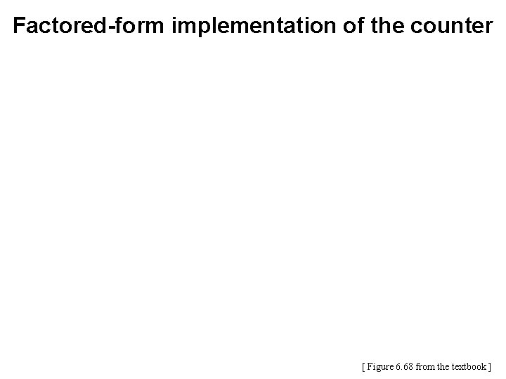 Factored-form implementation of the counter [ Figure 6. 68 from the textbook ] 