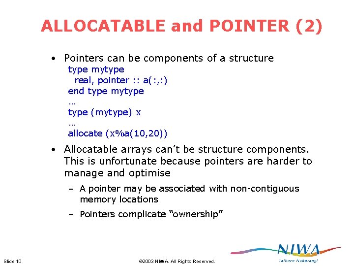 Application Of Fortran 90 To Ocean Model Codes