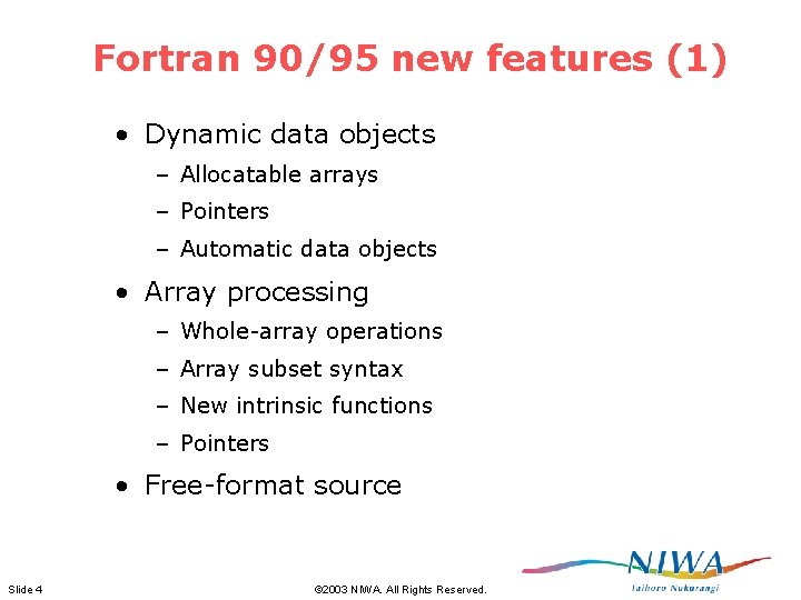 Application Of Fortran 90 To Ocean Model Codes