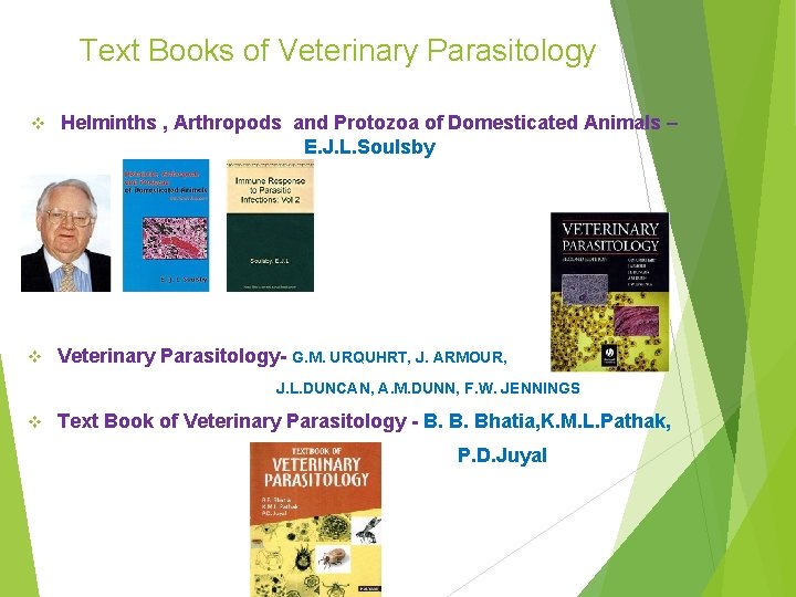 Text Books of Veterinary Parasitology v Helminths , Arthropods and Protozoa of Domesticated Animals