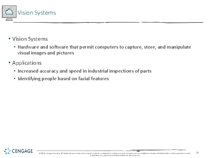 Vision Systems • Vision Systems • Hardware and software that permit computers to capture, Vision Systems • Vision Systems • Hardware and software that permit computers to capture,