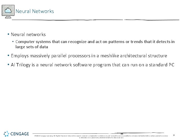 Neural Networks • Neural networks • Computer systems that can recognize and act on Neural Networks • Neural networks • Computer systems that can recognize and act on