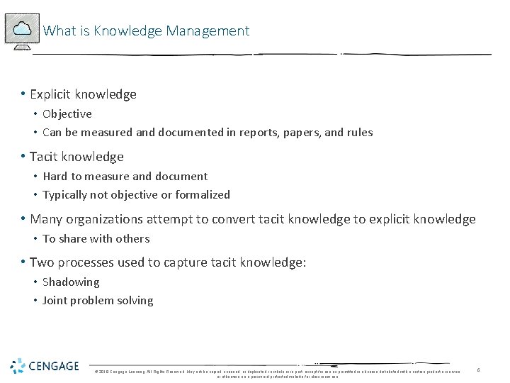 What is Knowledge Management • Explicit knowledge • Objective • Can be measured and