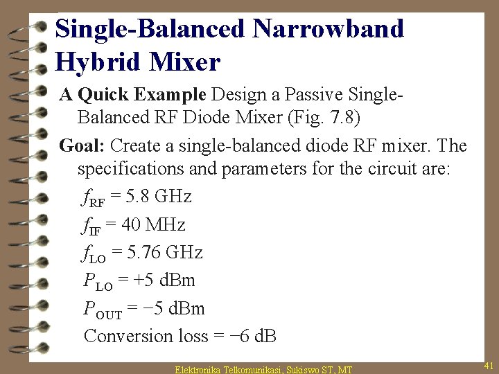 Single-Balanced Narrowband Hybrid Mixer A Quick Example Design a Passive Single. Balanced RF Diode