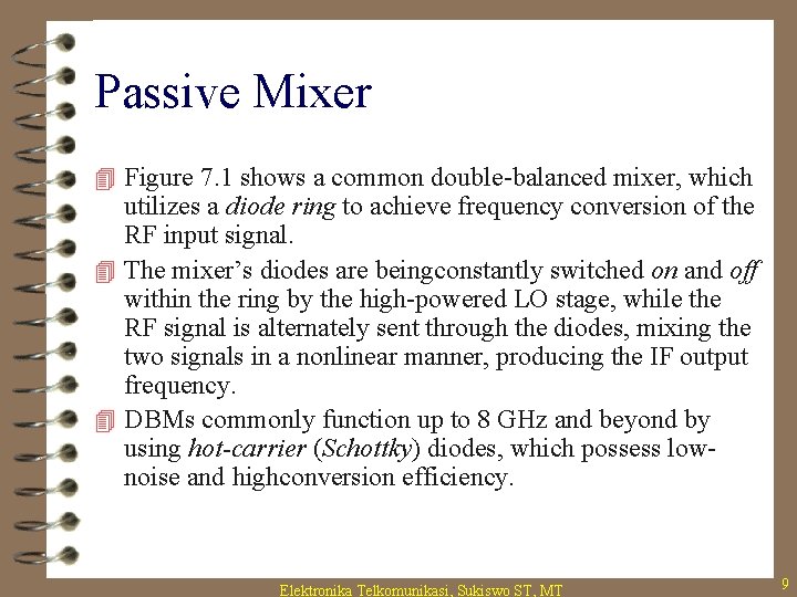 Passive Mixer 4 Figure 7. 1 shows a common double-balanced mixer, which utilizes a
