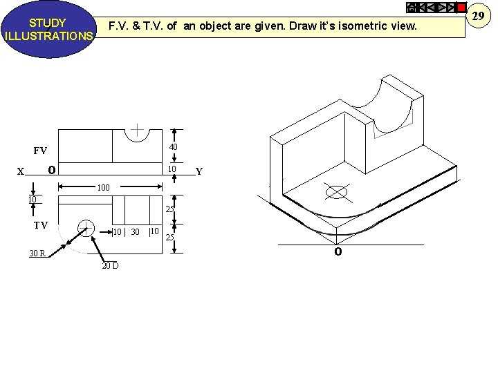 STUDY Z ILLUSTRATIONS F. V. & T. V. of an object are given. Draw
