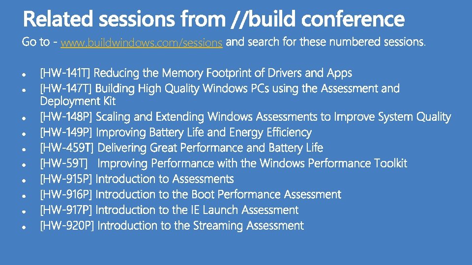 www. buildwindows. com/sessions 
