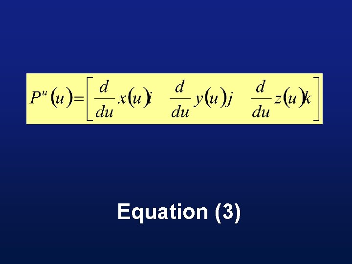 Equation (3) 