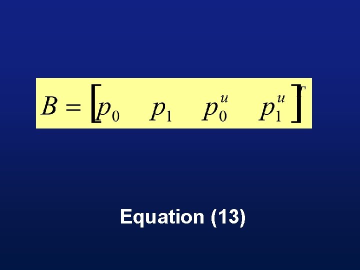 Equation (13) 