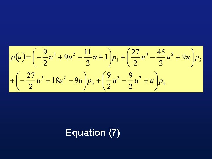 Equation (7) 