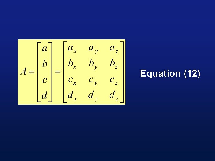 Equation (12) 