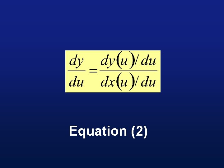 Equation (2) 