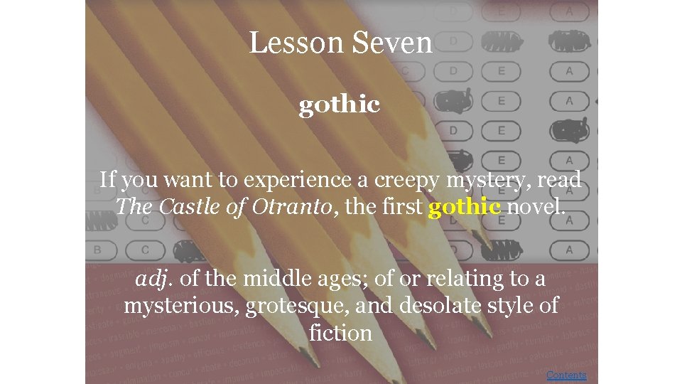 Lesson Seven gothic If you want to experience a creepy mystery, read The Castle