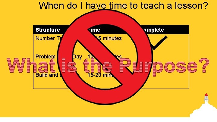 When do I have time to teach a lesson? Structure Time Number Talk 10