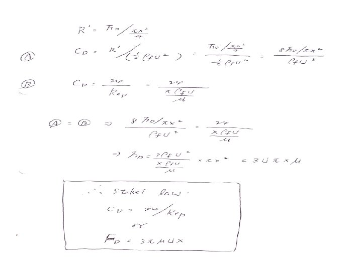 Motion of solid particles in a fluid For a sphere Stoke’s law 