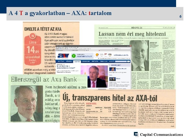 A 4 T a gyakorlatban – AXA: tartalom 6 