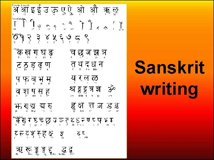 Sanskrit writing 