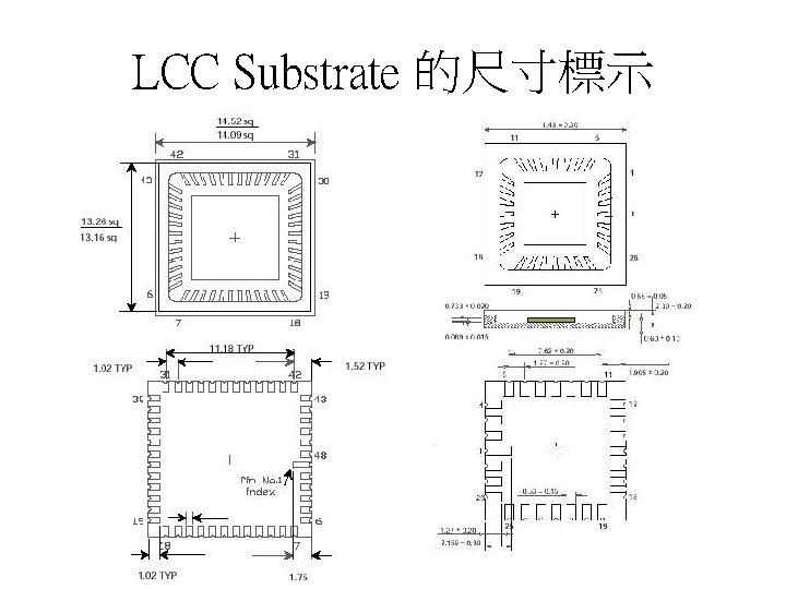 LCC Substrate 的尺寸標示 