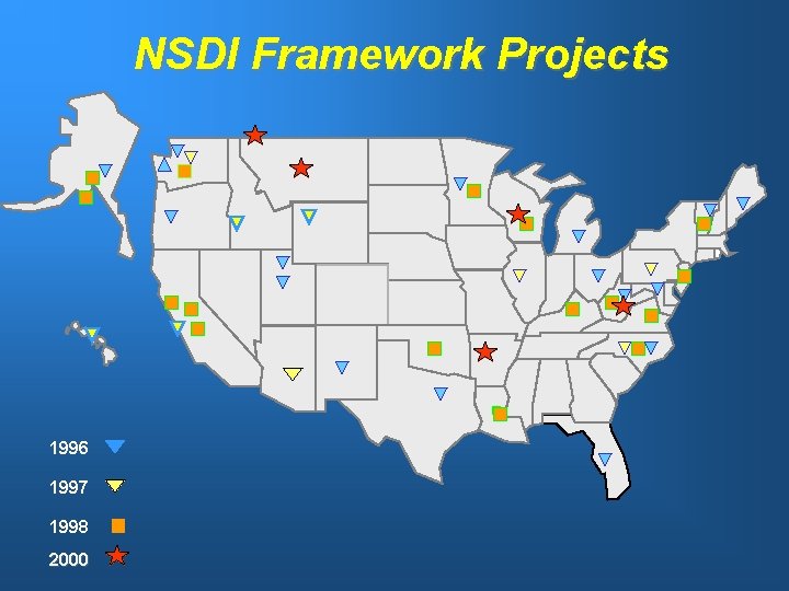 NSDI Framework Projects 1996 1997 1998 2000 