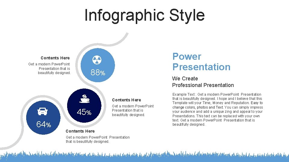 Infographic Style Power Presentation Contents Here Get a modern Power. Point Presentation that is
