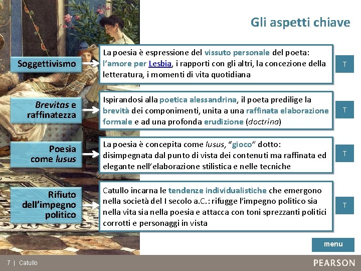 Gli aspetti chiave La poesia è espressione del vissuto personale del poeta: l’amore per