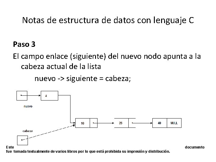 Notas de estructura de datos con lenguaje C Paso 3 El campo enlace (siguiente)