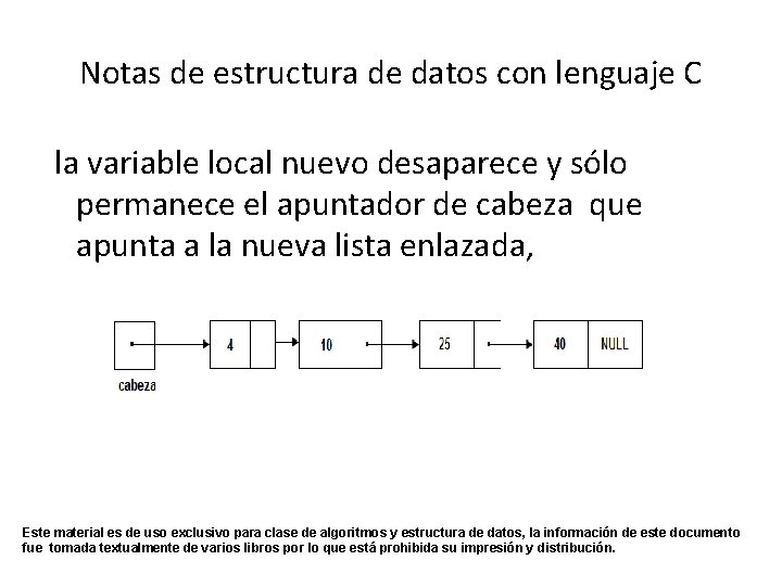 Notas de estructura de datos con lenguaje C la variable local nuevo desaparece y