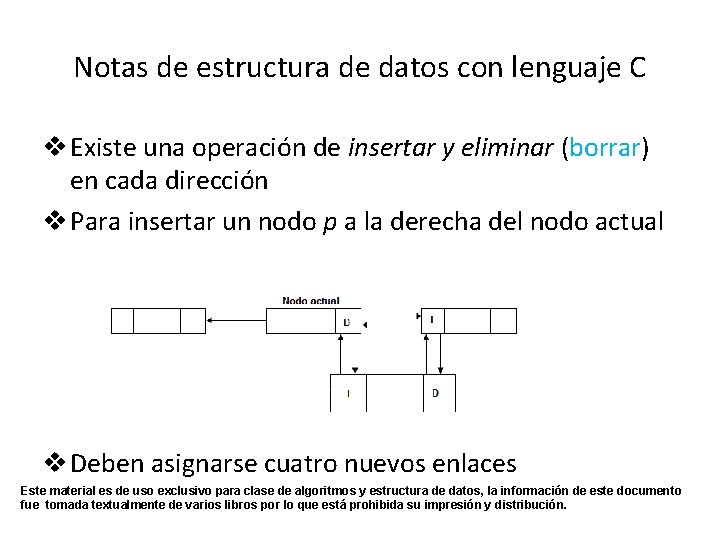 Notas de estructura de datos con lenguaje C v Existe una operación de insertar