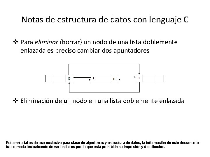 Notas de estructura de datos con lenguaje C v Para eliminar (borrar) un nodo