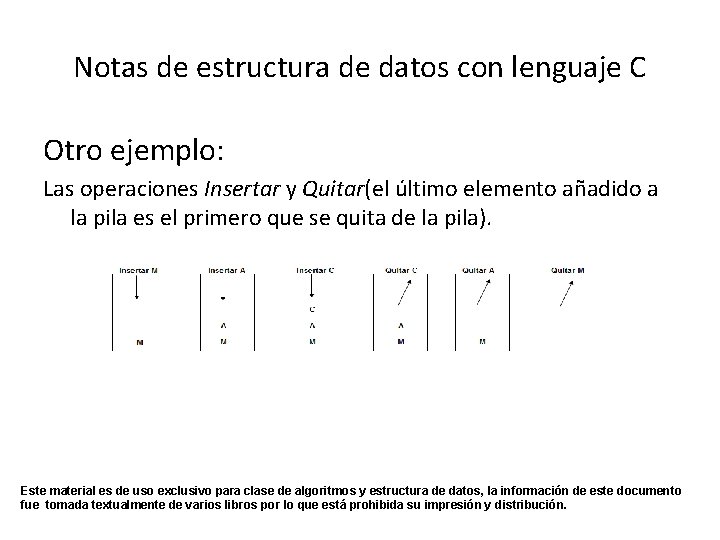 Notas de estructura de datos con lenguaje C Otro ejemplo: Las operaciones Insertar y