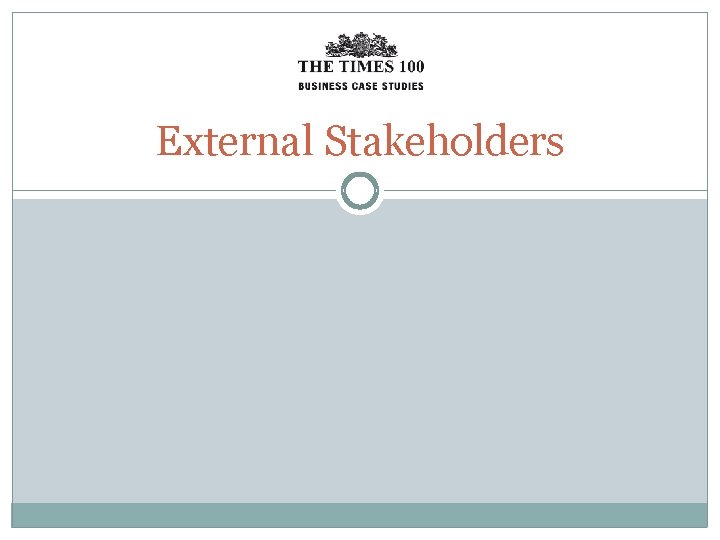 External Stakeholders 