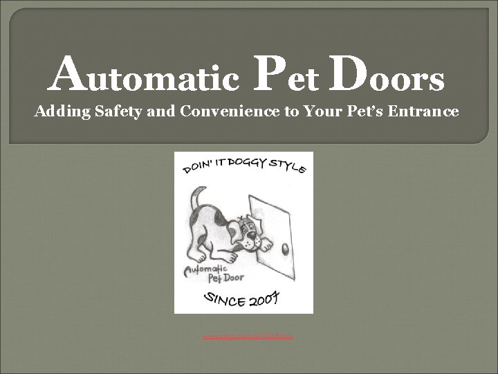 Automatic Pet Doors Adding Safety and Convenience to Your Pet’s Entrance www. engr. mun.