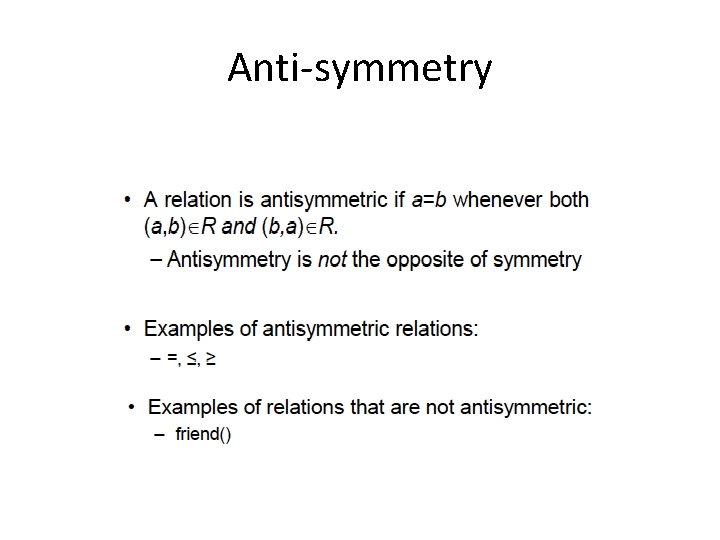 Anti-symmetry 