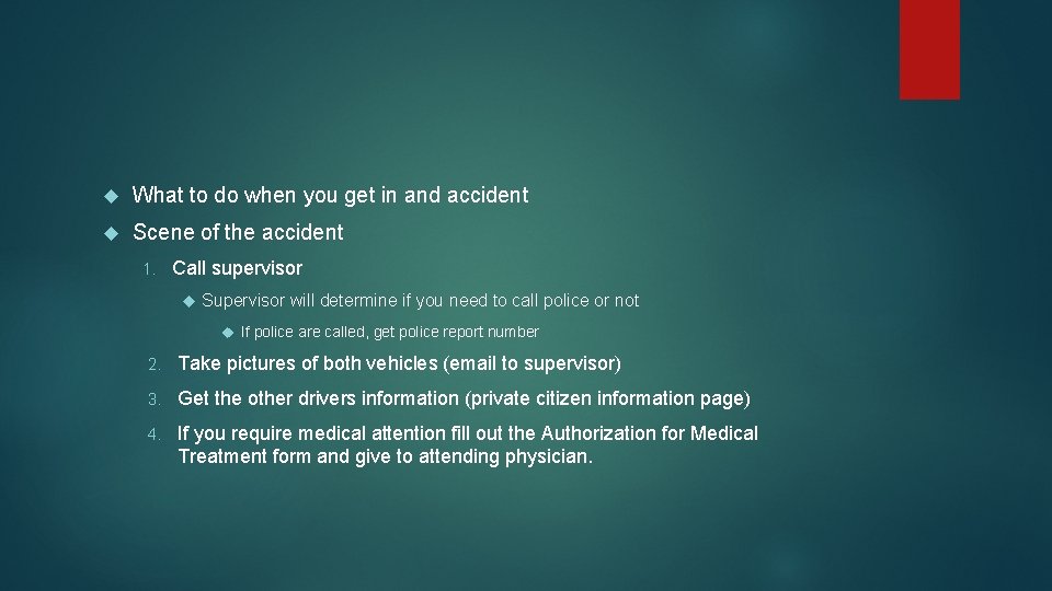  What to do when you get in and accident Scene of the accident