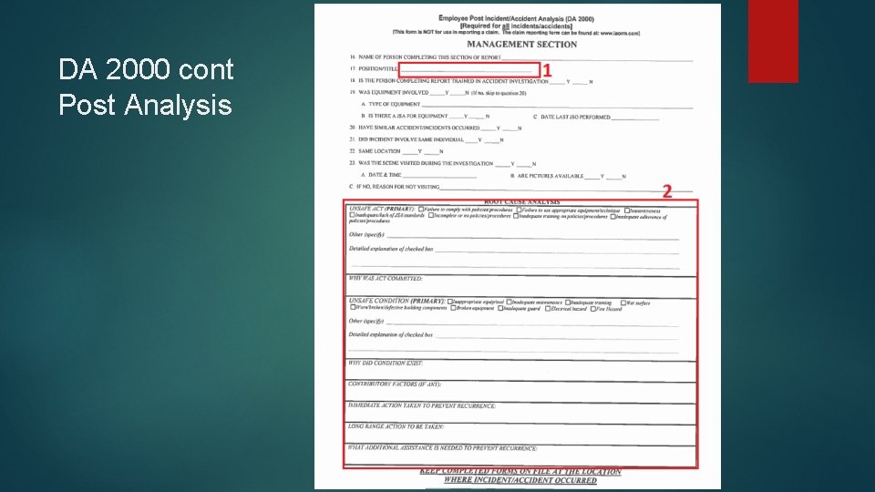 DA 2000 cont Post Analysis 