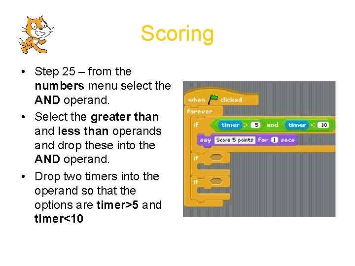 Scoring • Step 25 – from the numbers menu select the AND operand. •