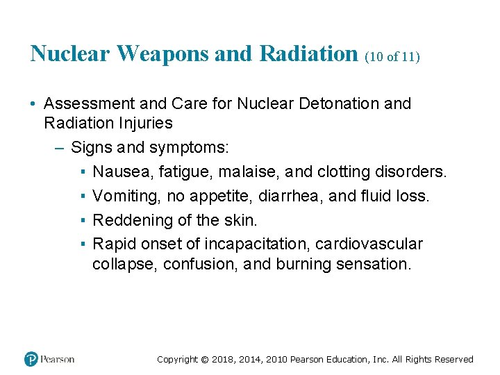 Nuclear Weapons and Radiation (10 of 11) • Assessment and Care for Nuclear Detonation
