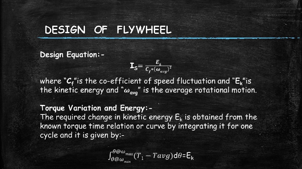 DESIGN OF FLYWHEEL 