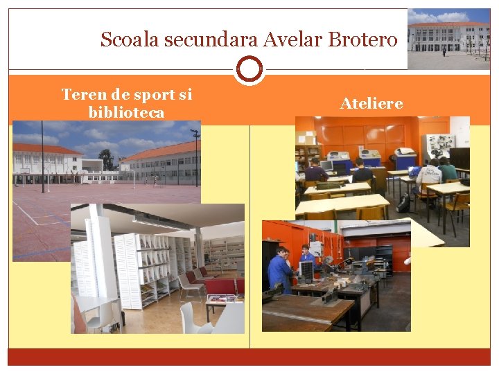 Scoala secundara Avelar Brotero Teren de sport si biblioteca Ateliere 