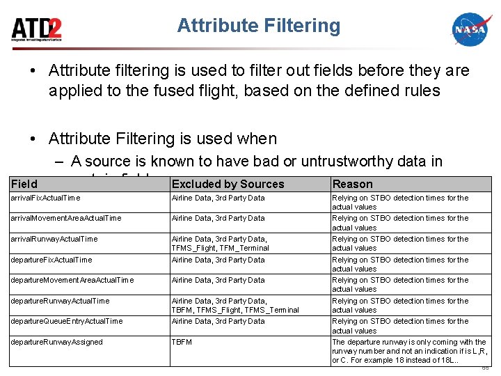 Attribute Filtering • Attribute filtering is used to filter out fields before they are
