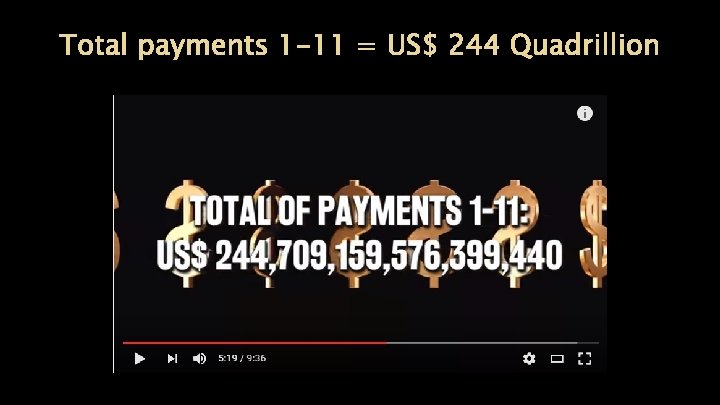 Total payments 1 -11 = US$ 244 Quadrillion 