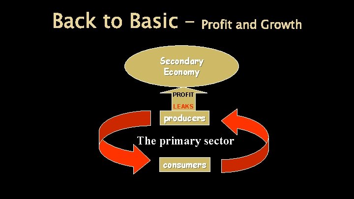 Back to Basic – Profit and Growth Secondary Economy PROFIT LEAKS producers The primary