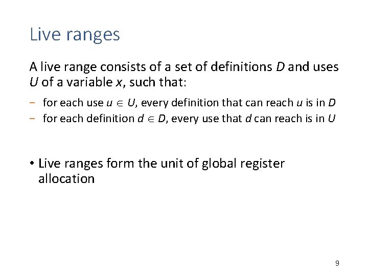 CSc 553 Principles of Compilation 06 Register Allocation