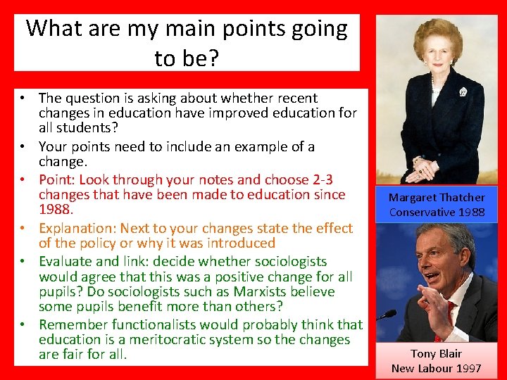 What are my main points going to be? • The question is asking about