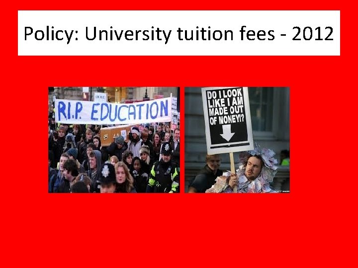 Policy: University tuition fees - 2012 