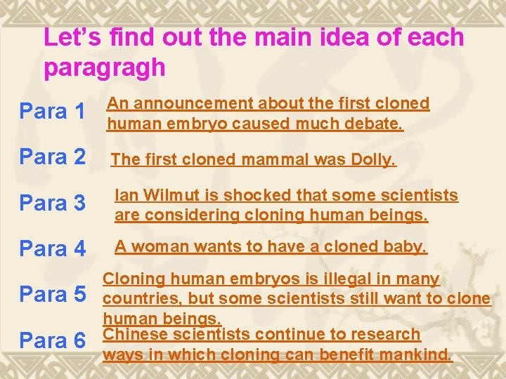 Let’s find out the main idea of each paragragh Para 1 An announcement about Let’s find out the main idea of each paragragh Para 1 An announcement about