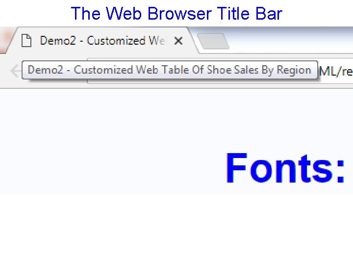 The Web Browser Title Bar 