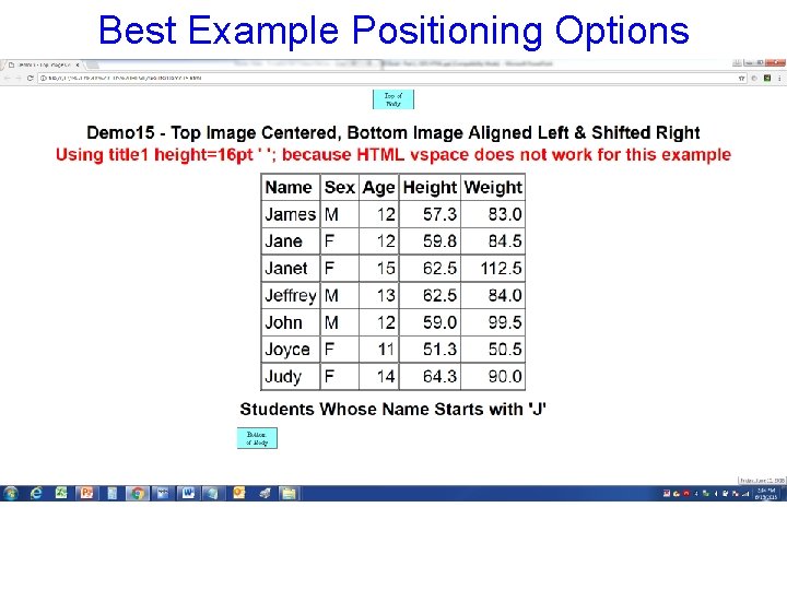 Best Example Positioning Options 